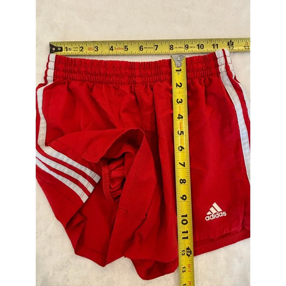 Adidas Kids Boys Red White 3-Stripe Athletic Running Shorts Size XL 16